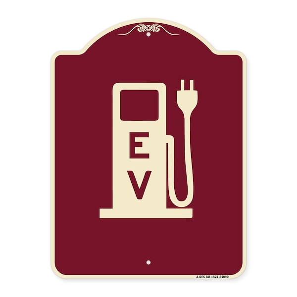 Signmission Ev Electric Vehicle Charging Station Heavy-Gauge Aluminum Sign, 24" x 18", BU-1824-24090 A-DES-BU-1824-24090 - main